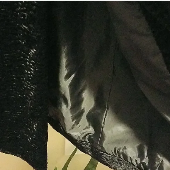 Ann Taylor Vintage Chenille Black Dress Coat - Large
